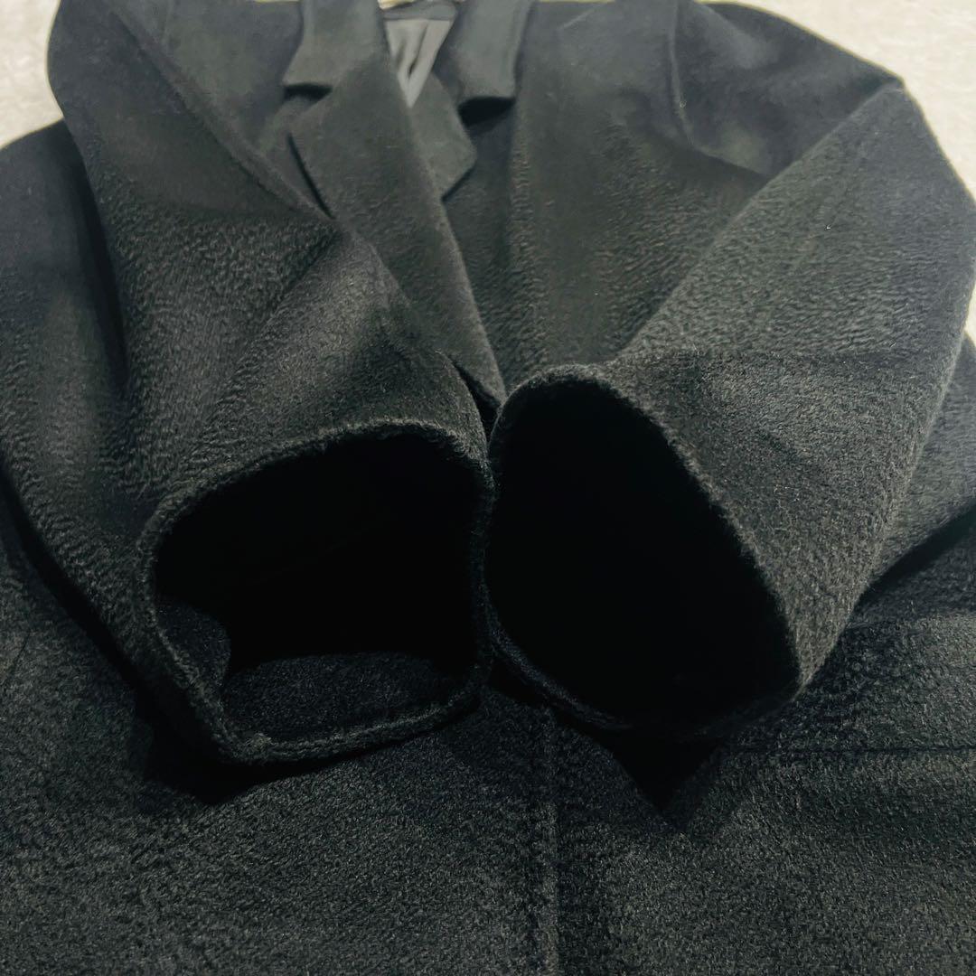 【美品】高級生地　ロロピアーナ カシミヤ100% フレアロングコート　ブラックL