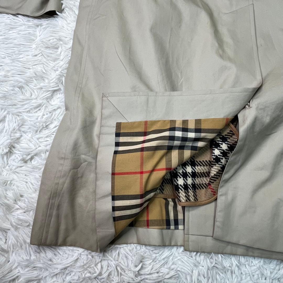 バーバリー✨ライナー付きステンカラーコート ベージュ　ノバチェック　L