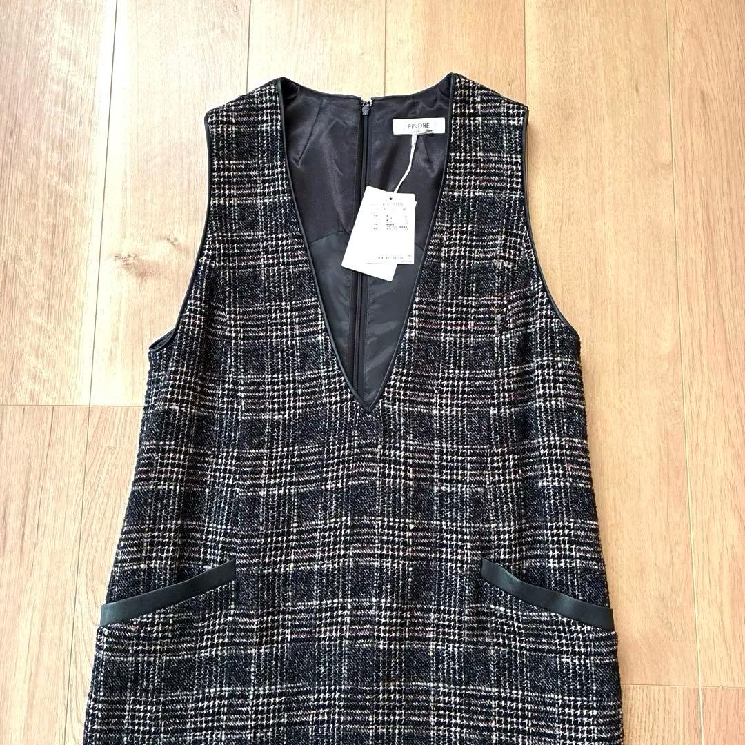 【新品未使用・タグ付き】PINORE ピノーレ ツィード ジャンパースカート