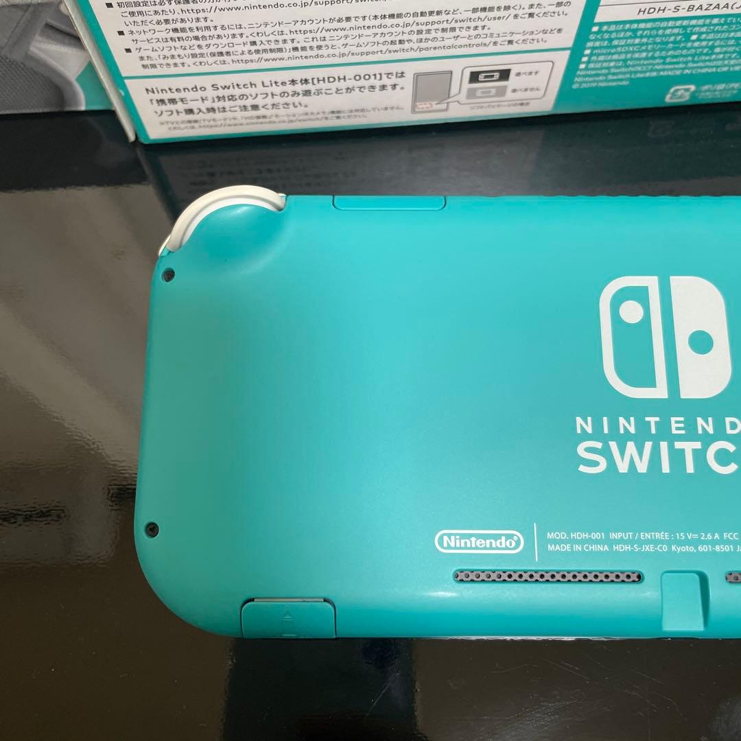 ニンテンドースイッチ lite ターコイズ 箱+SDカード+充電器+ケース付き