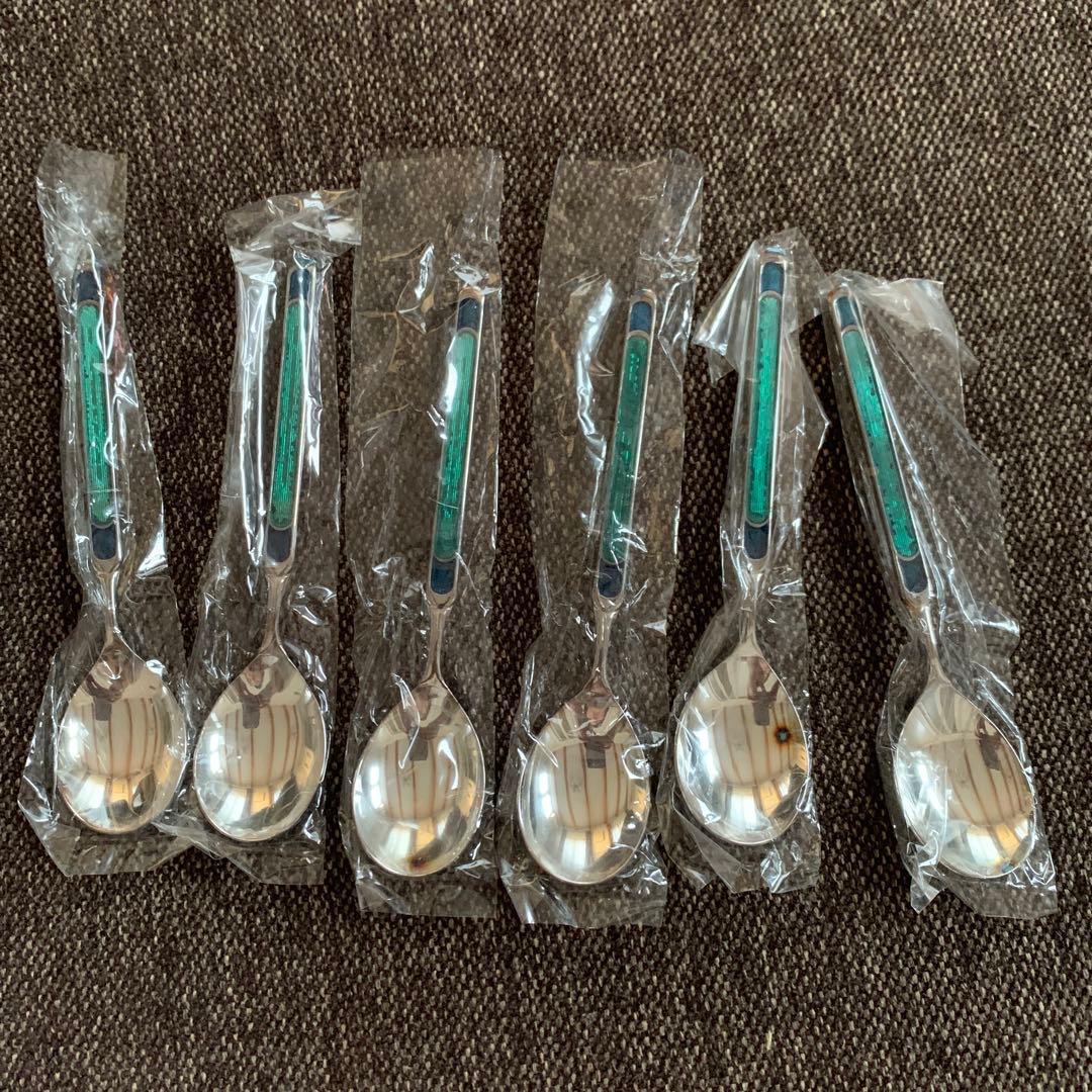 ニッケルシルバー　アンティークコーヒースプーン6本