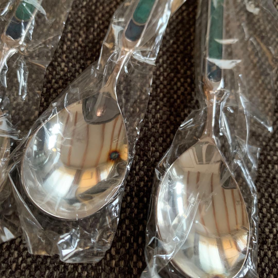 ニッケルシルバー　アンティークコーヒースプーン6本