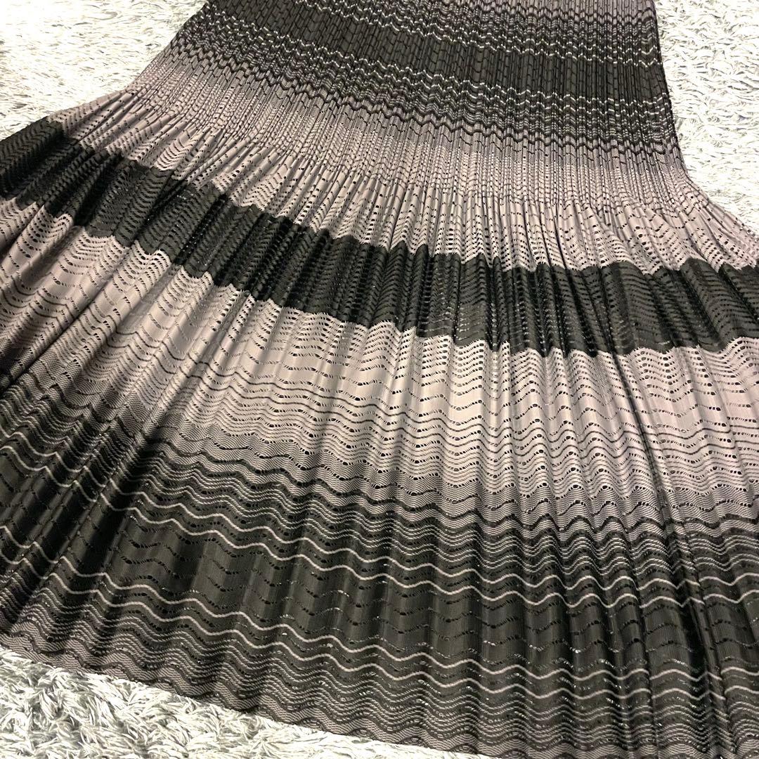 【極美品】プリーツプリーズ プリーツ ロング スカート フレア イッセイミヤケ