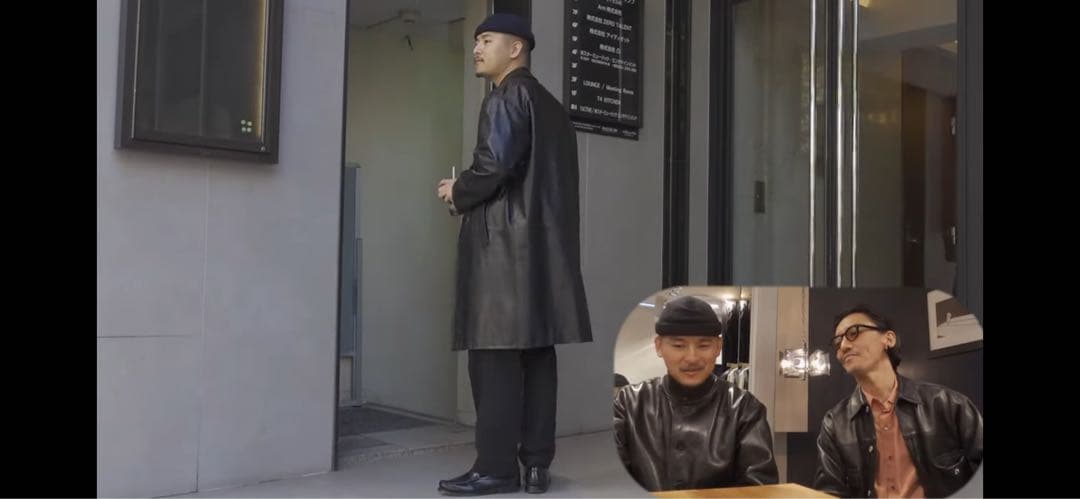 Time is on レザー ステンカラーコート