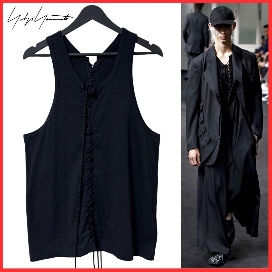 ★名作★ Yohji Yamamoto 紐付き レースアップ タンクトップ 3