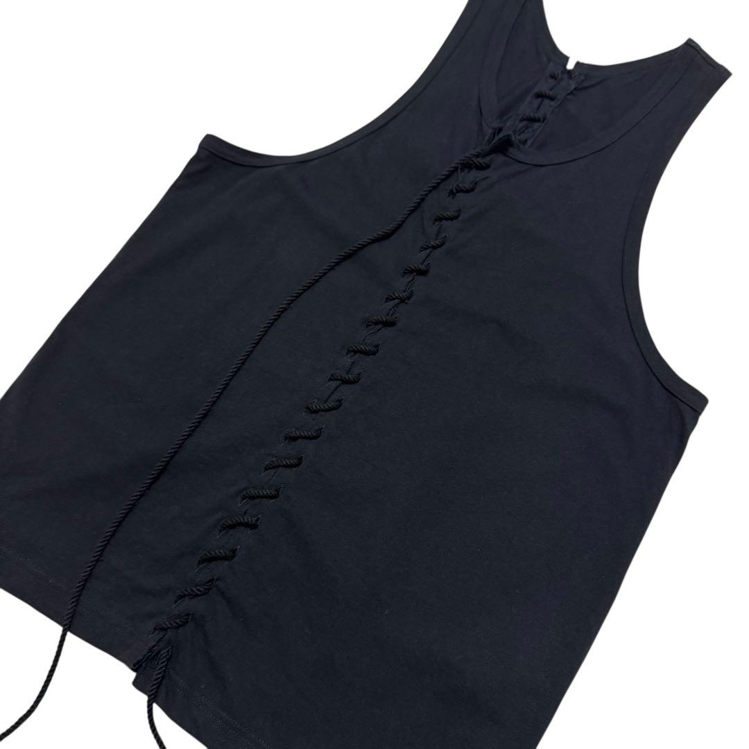 ★名作★ Yohji Yamamoto 紐付き レースアップ タンクトップ 3