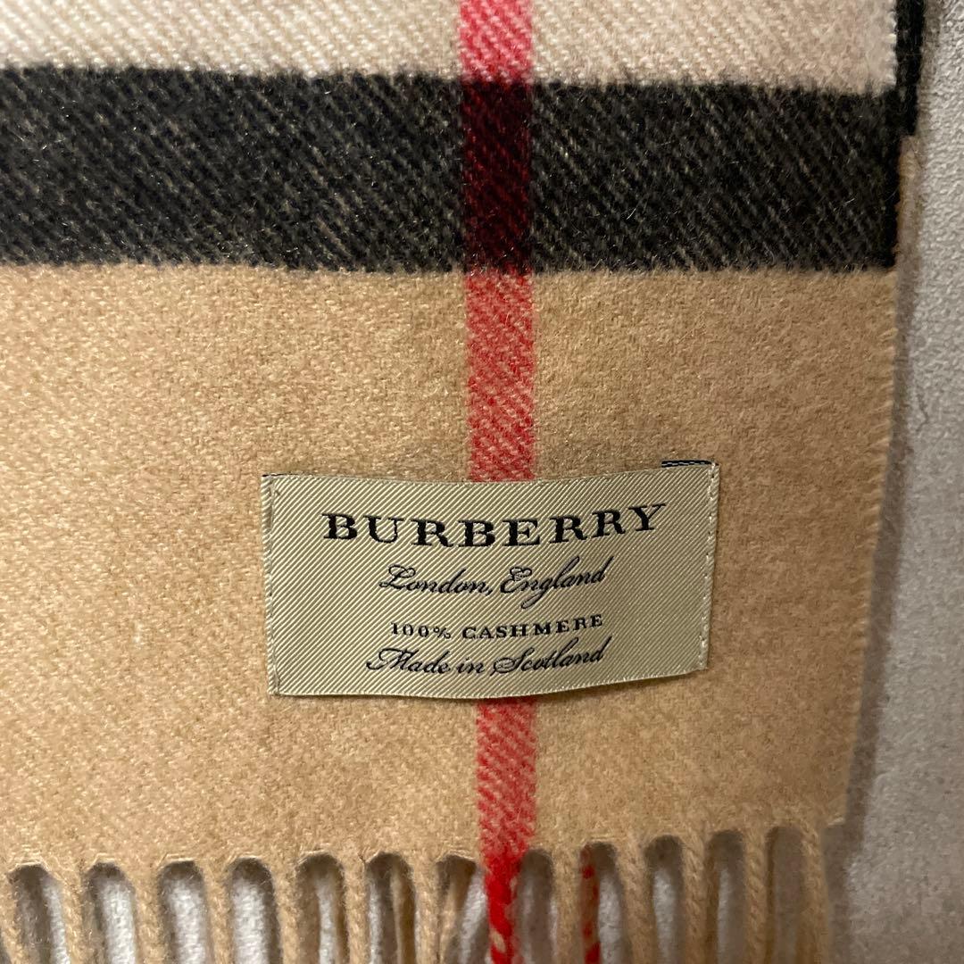 美品　バーバリー　カシミア100% マフラー　ノバチェック　ハート