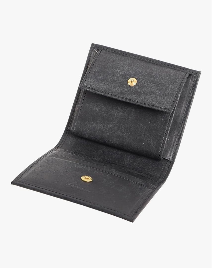 二つ折り財布 コンパクト ブラック ブラウン