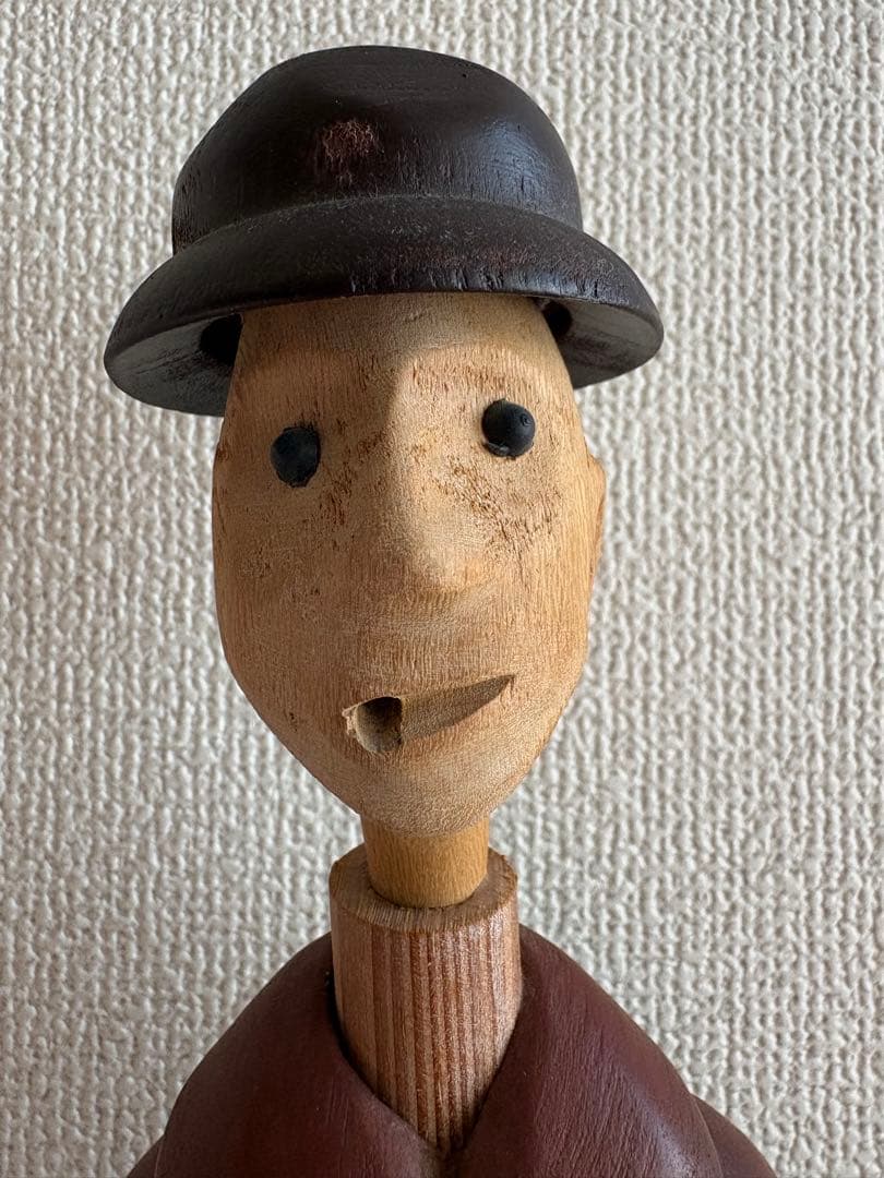 希少 イタリア ROMER ヴィンテージ木彫人形 フィッシャーマン 置物 彫刻