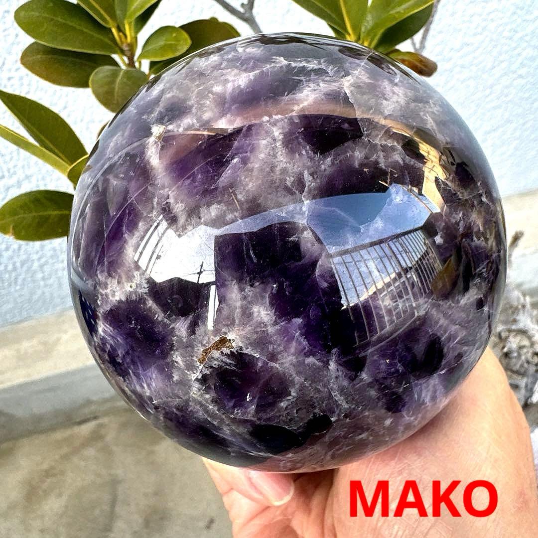 M1887☆アメジスト丸玉直径97mm1.2Kg☆天然石☆N60104- C