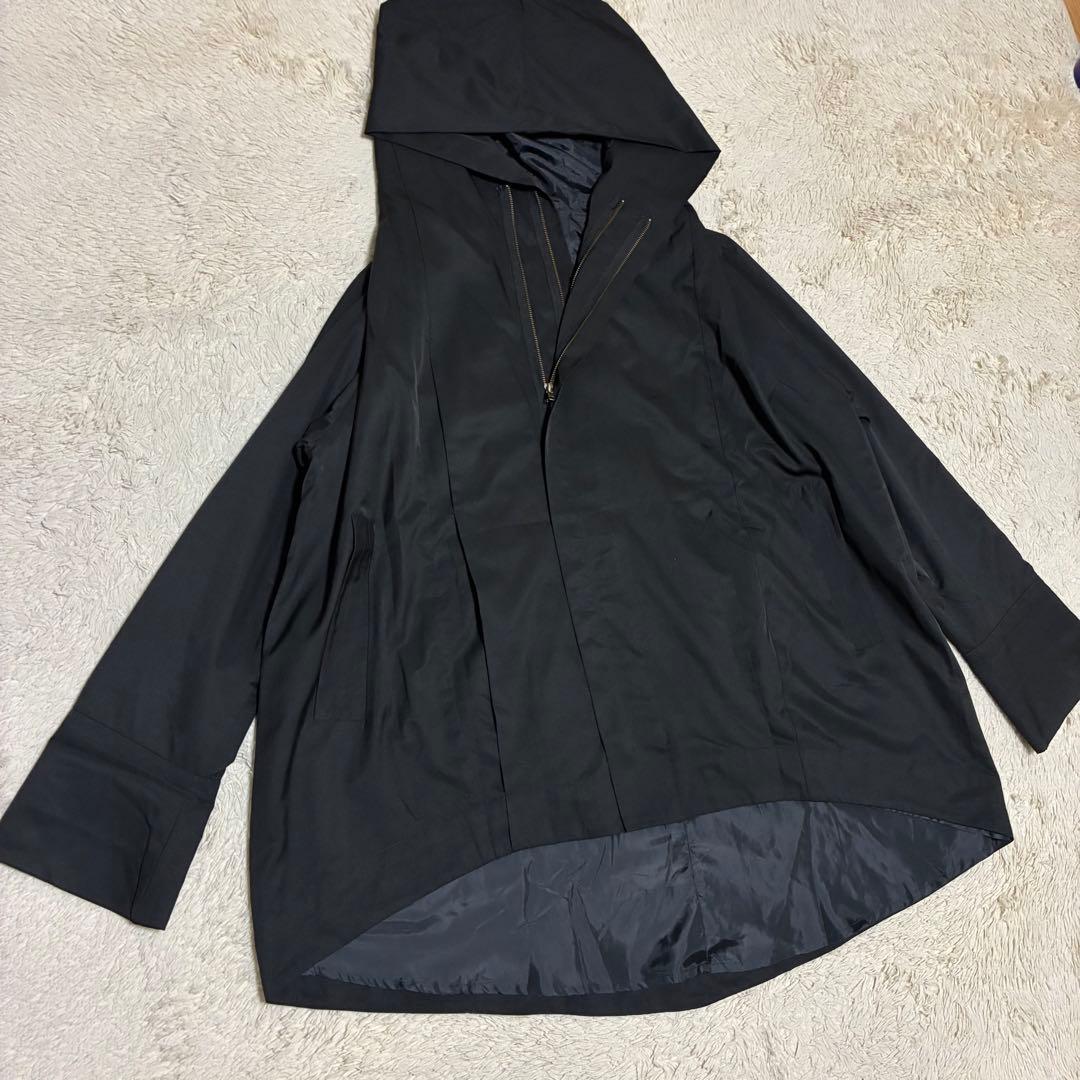 萌 モユル ARTMIX 美品 変形 ナイロンフーディーコート 黒 ブラック