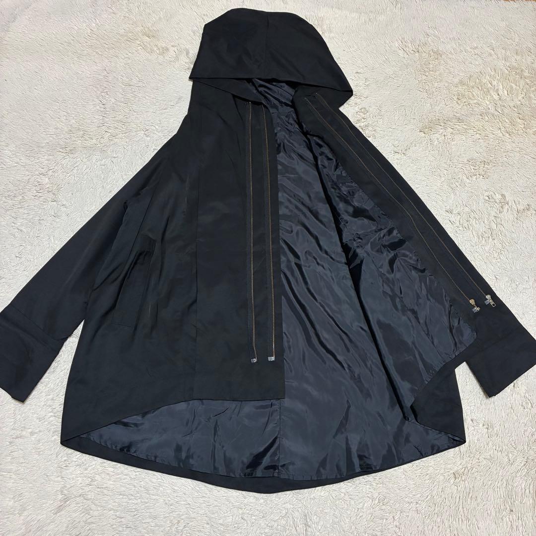 萌 モユル ARTMIX 美品 変形 ナイロンフーディーコート 黒 ブラック