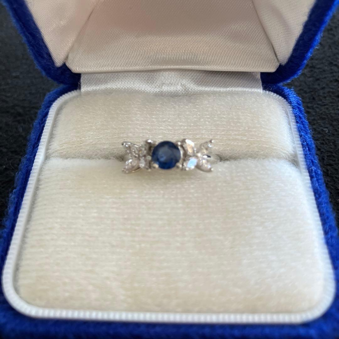 天然サファイア ダイアモンド プラチナリング