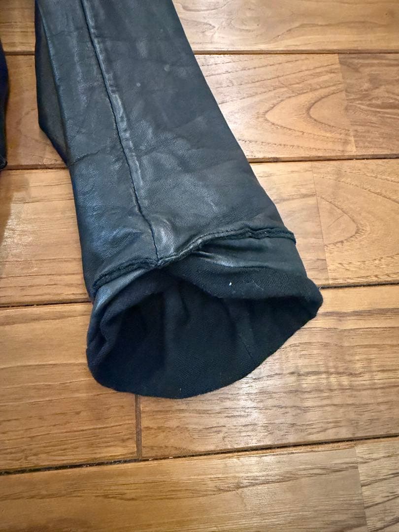 希少_ sisii レザージャケット ノーカラー ブラック 本革 M相当