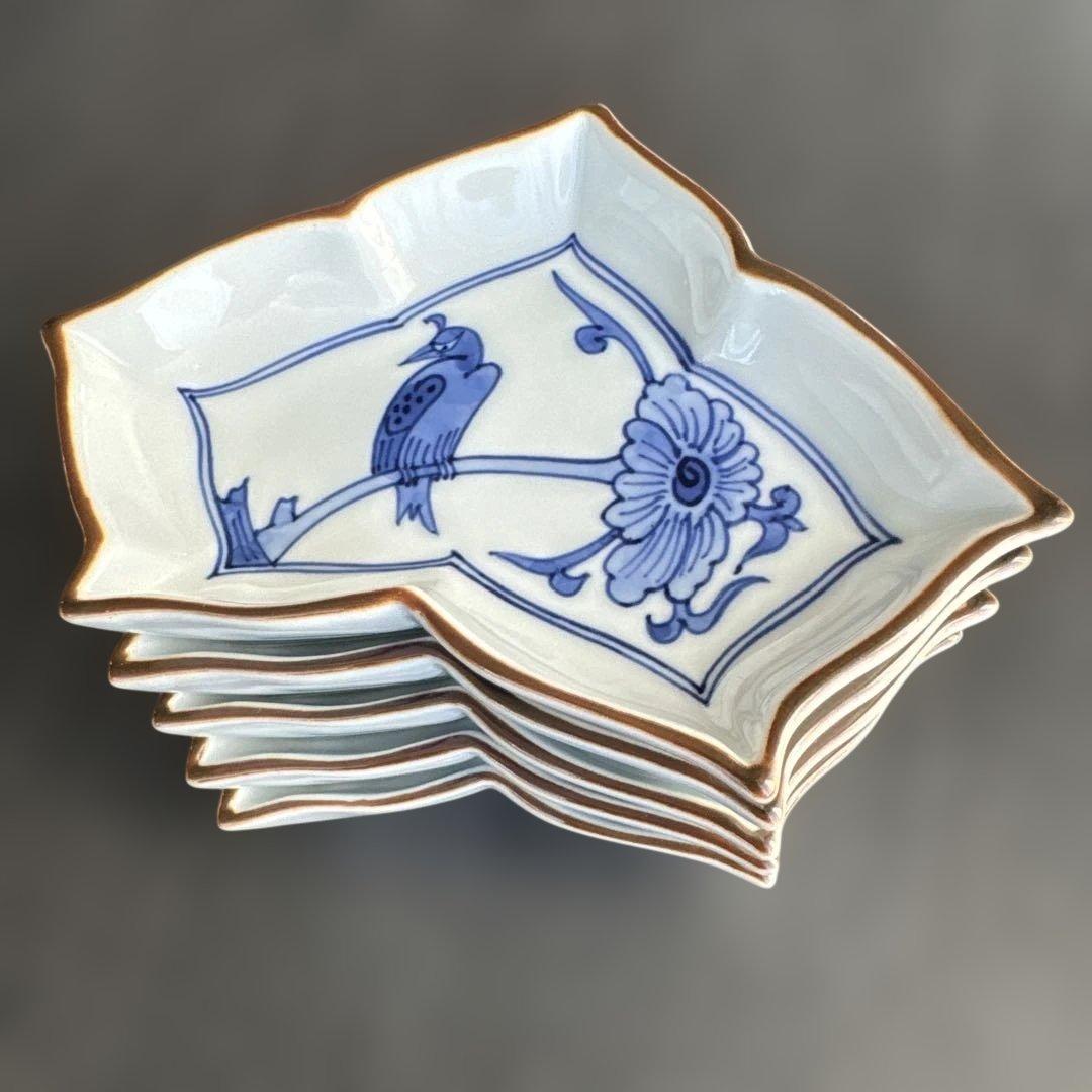 有田焼 辻常陸　小皿, 醤油皿 ５客セット