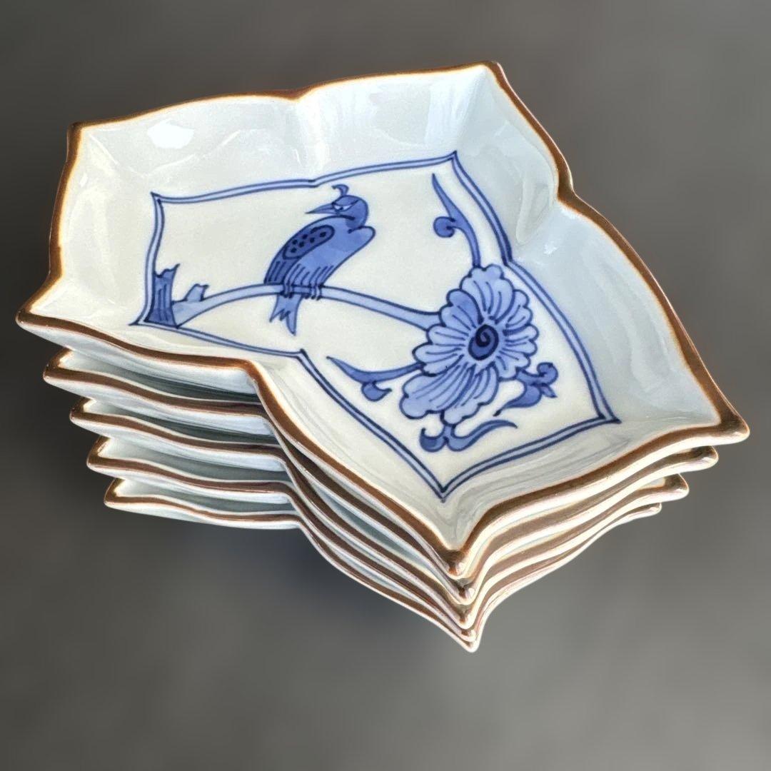 有田焼 辻常陸　小皿, 醤油皿 ５客セット