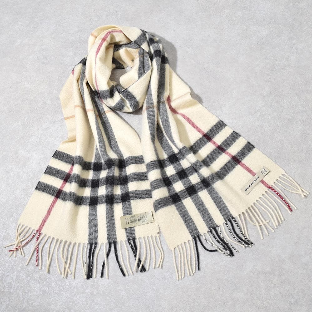 英国製 バーバリー BURBERRY カシミヤ100％ メガチェック ストール