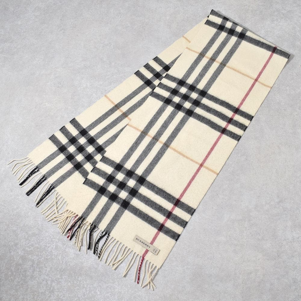 英国製 バーバリー BURBERRY カシミヤ100％ メガチェック ストール