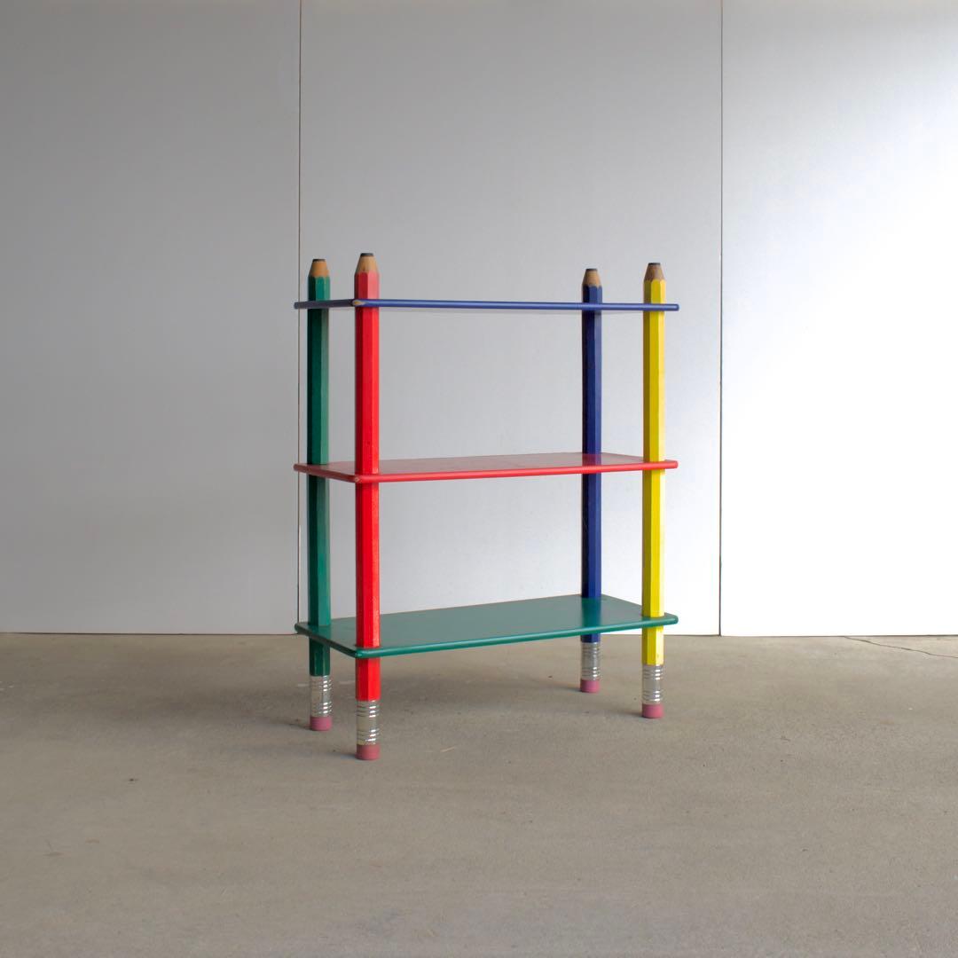 えんぴつ　シェルフ　ピエール・サラ　80s ビンテージ　ポストモダン　レトロ
