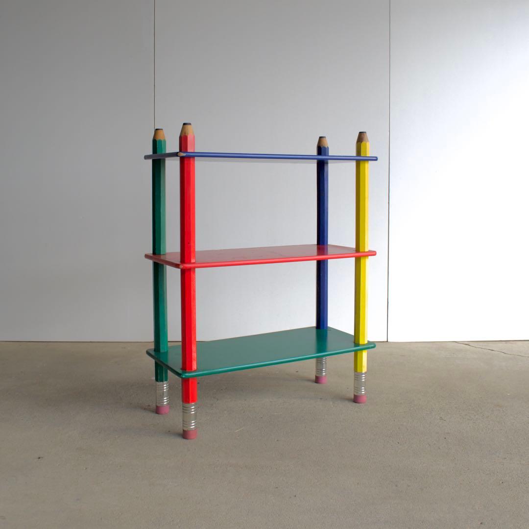 えんぴつ　シェルフ　ピエール・サラ　80s ビンテージ　ポストモダン　レトロ