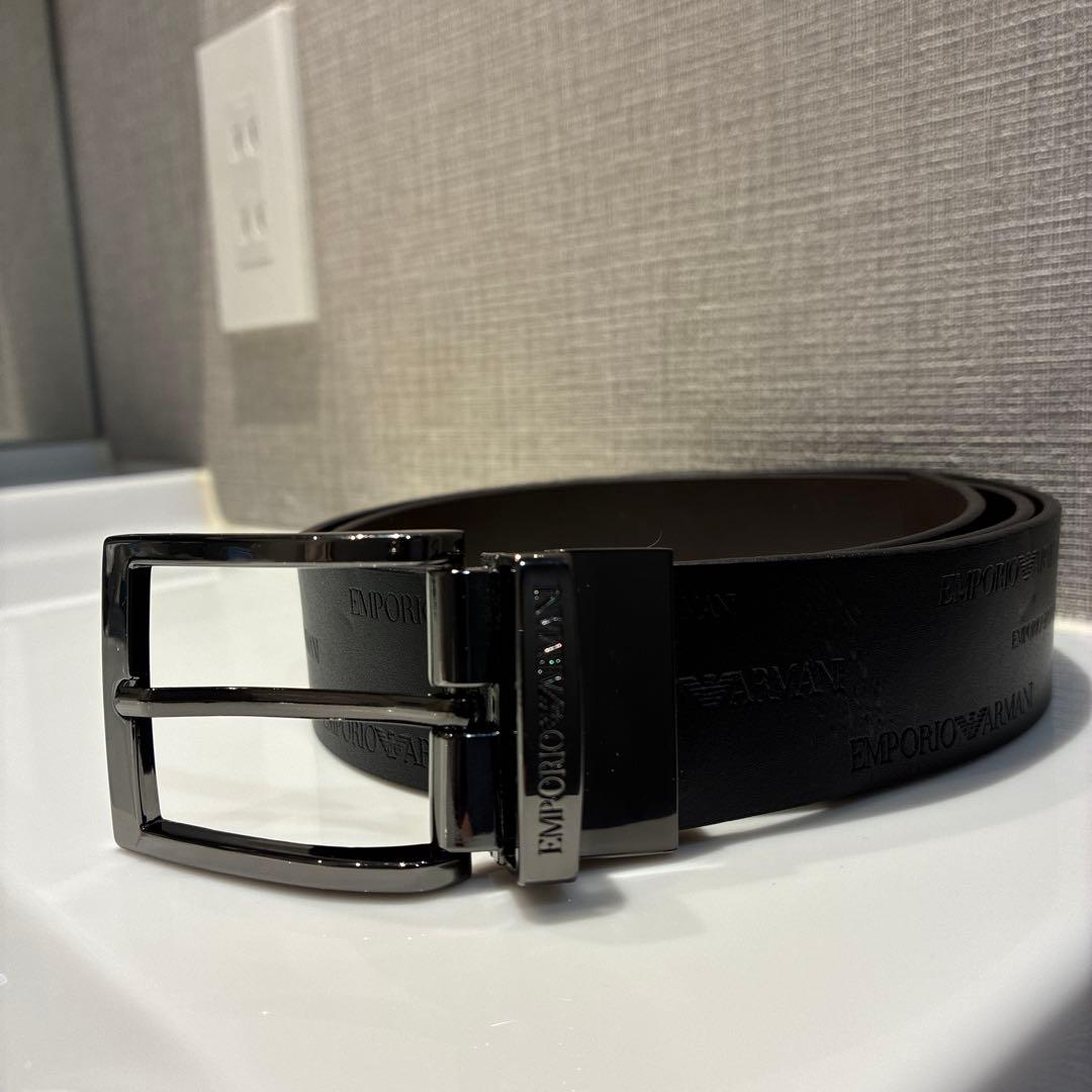 EMPORIO ARMANI リバーシブル　メンズ　ベルト　黒 茶