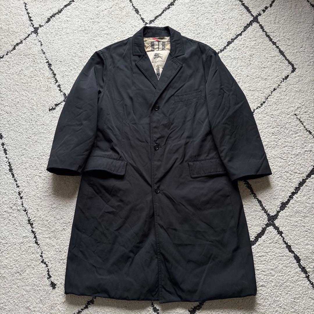 近年モデル　バーバリー　チェスターコート　ノバチェック　ブラック　XL