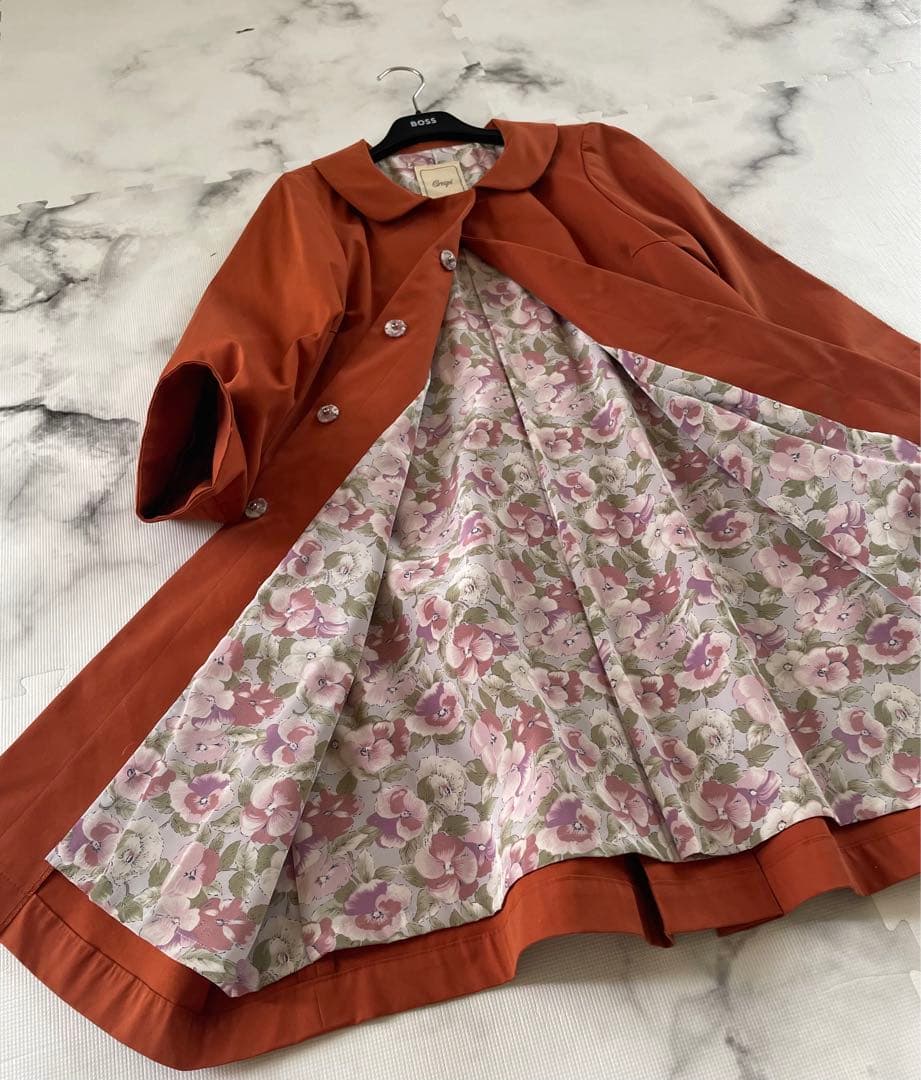 新品未使用¥29.480【クレスピ】丸襟のコットンコート　英国リバティ