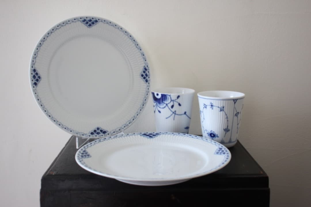 ロイヤルコペンハーゲン　プリンセスブルー　プレートペア&カップ２客