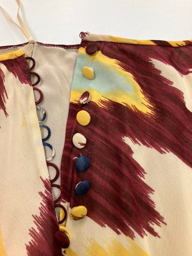 Christian Dior フランス製　シルク100 フレアスカート ミモレ丈