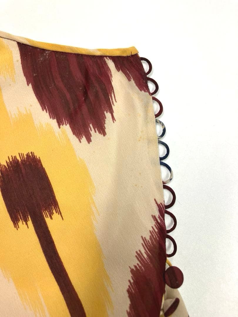 Christian Dior フランス製　シルク100 フレアスカート ミモレ丈