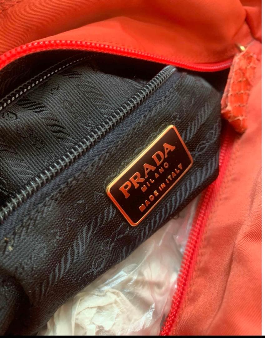 PRADA ビーズ　オレンジ トートバッグ