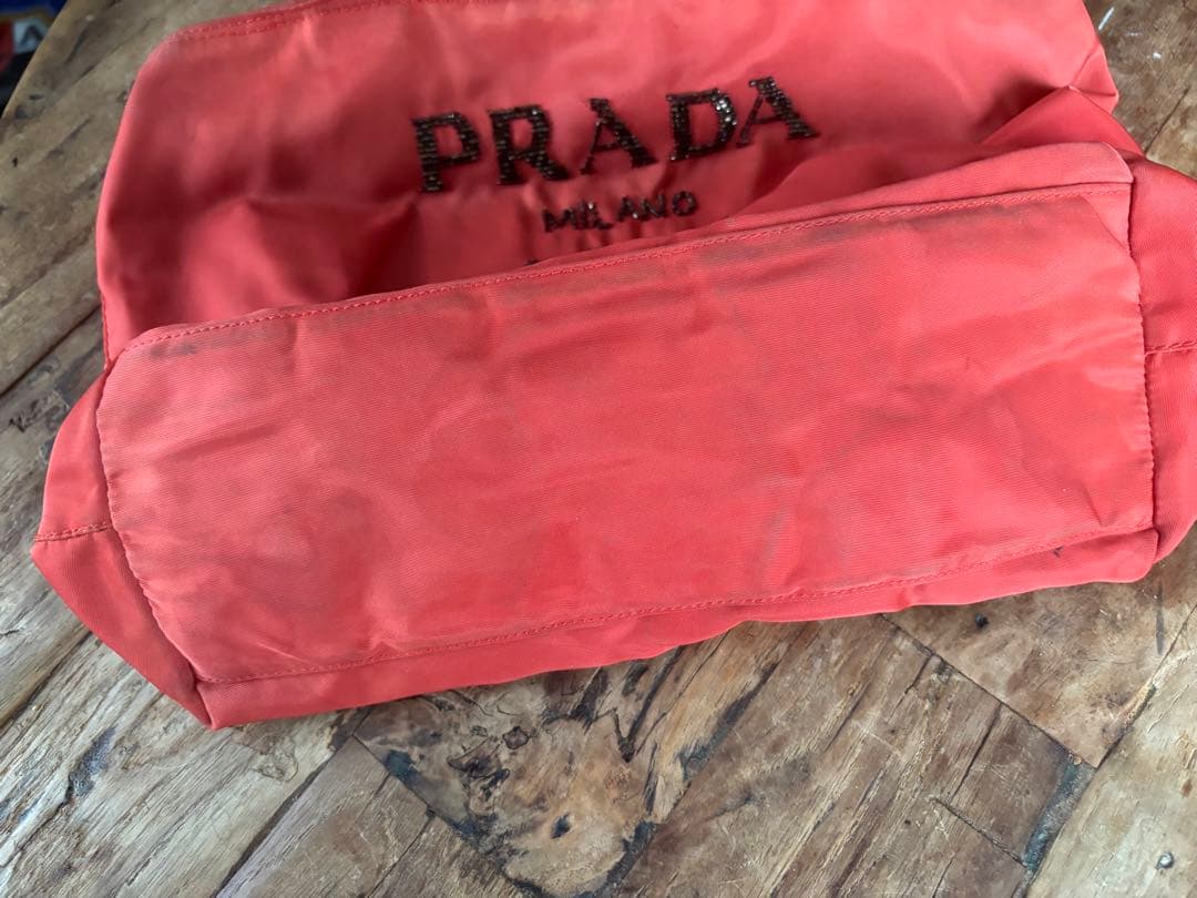 PRADA ビーズ　オレンジ トートバッグ