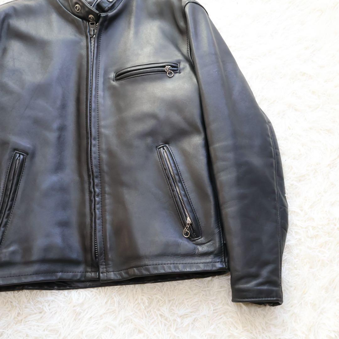 ショット　シングルライダースジャケット　38サイズ　ブラック