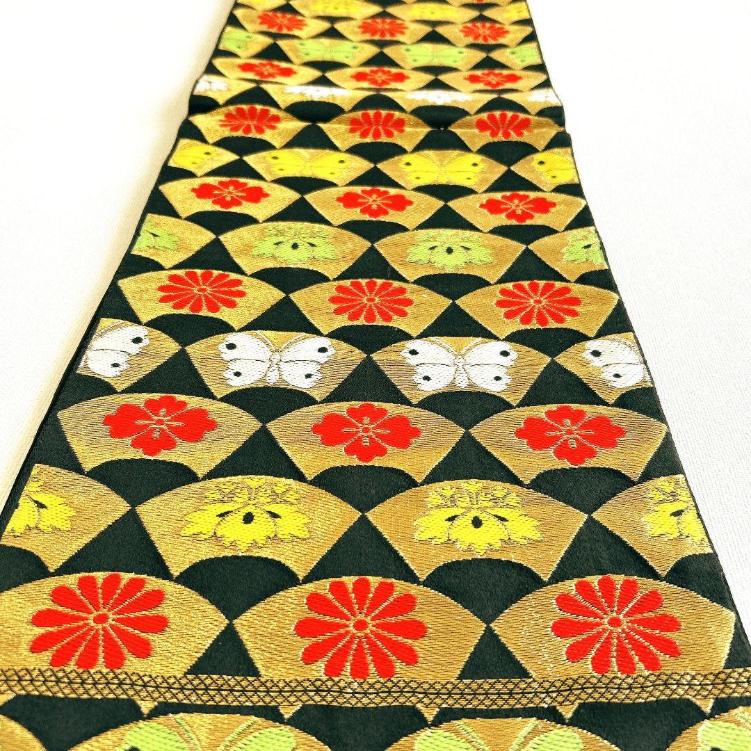 セット　七五三　7歳女の子　長着＆袋帯＆袖なし長襦袢＆小物　オレンジ地　菊金糸