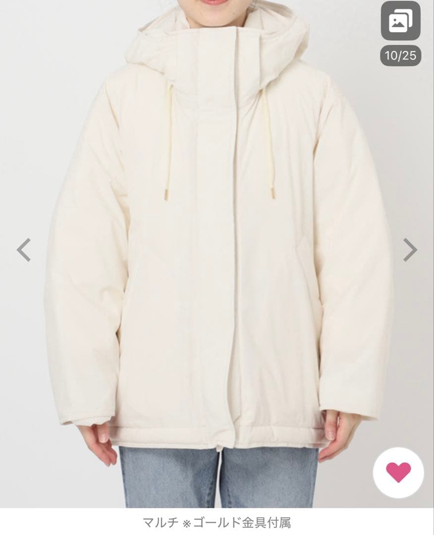 Spick&Span 2WAY撥水ダウンコート　ホワイト サイズ38