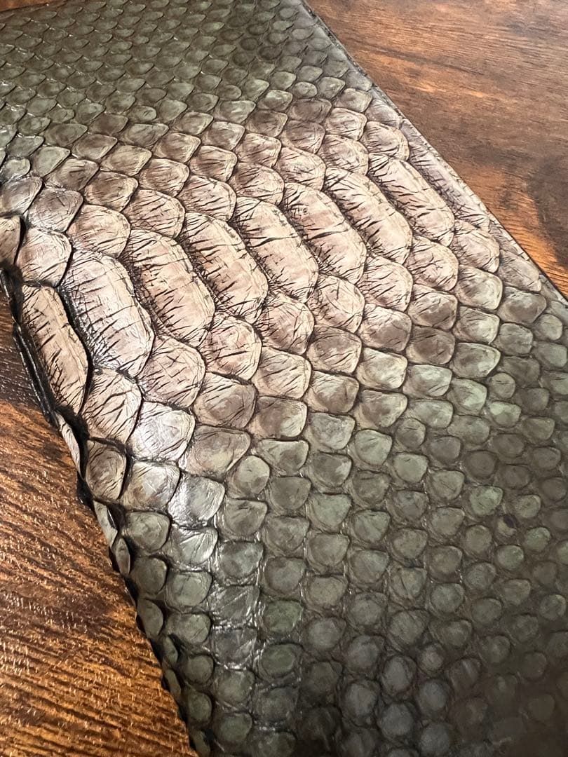 池田工芸　パイソン　長財布　翡翠グリーン