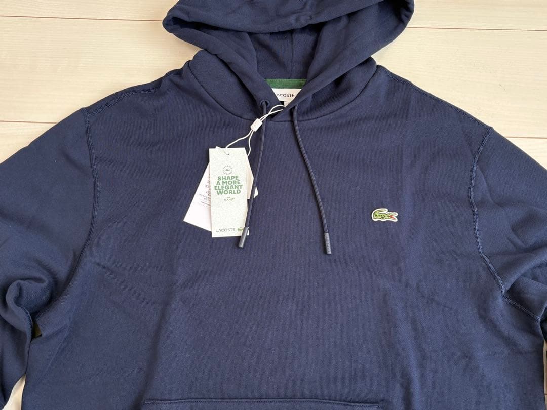 未使用)ラコステ プレミアムスウェットフーディー メンズ サイズ5/L ネイビー