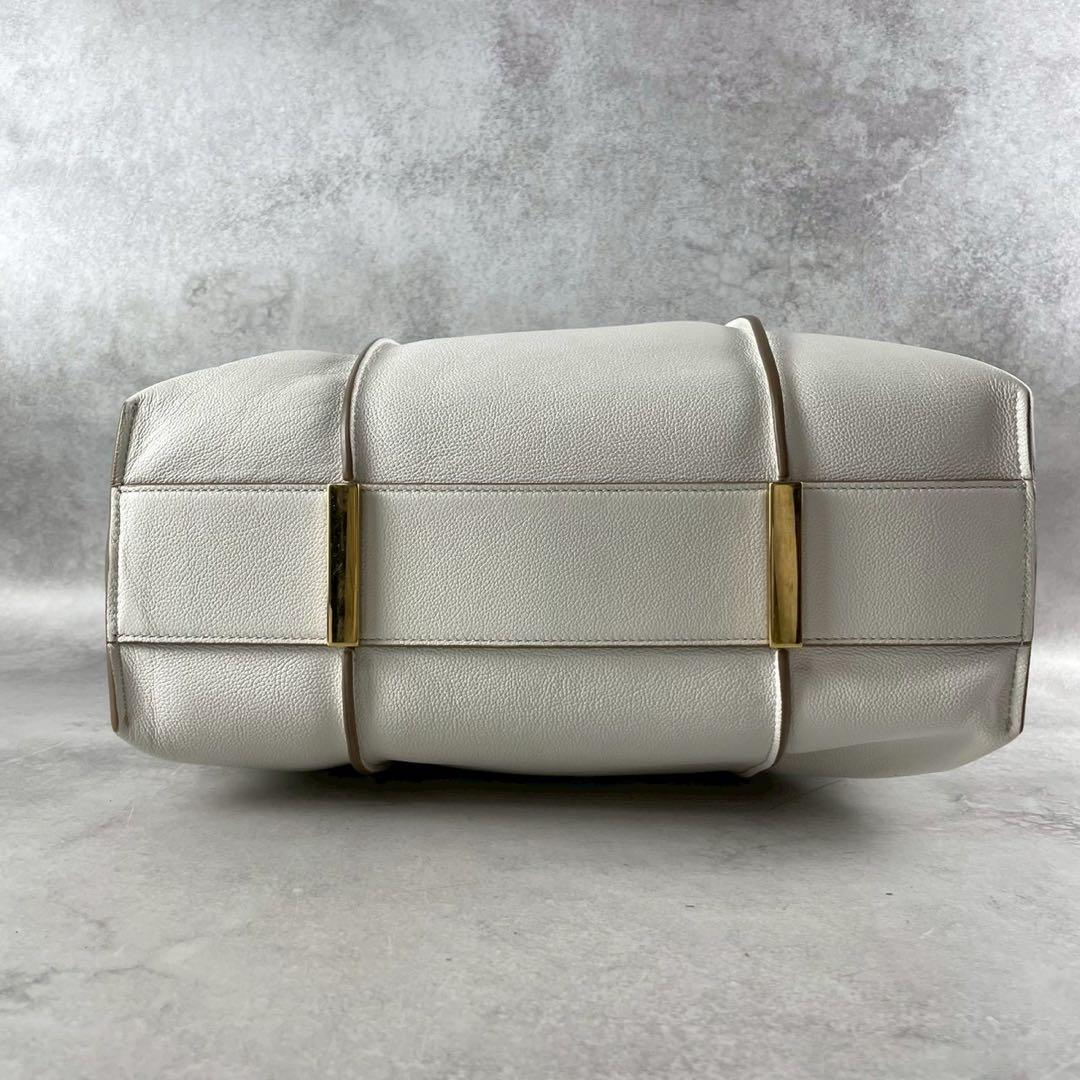 美品✨ TOD'S タイムレス トートバッグ ベージュ ポーチ付き　ホワイト