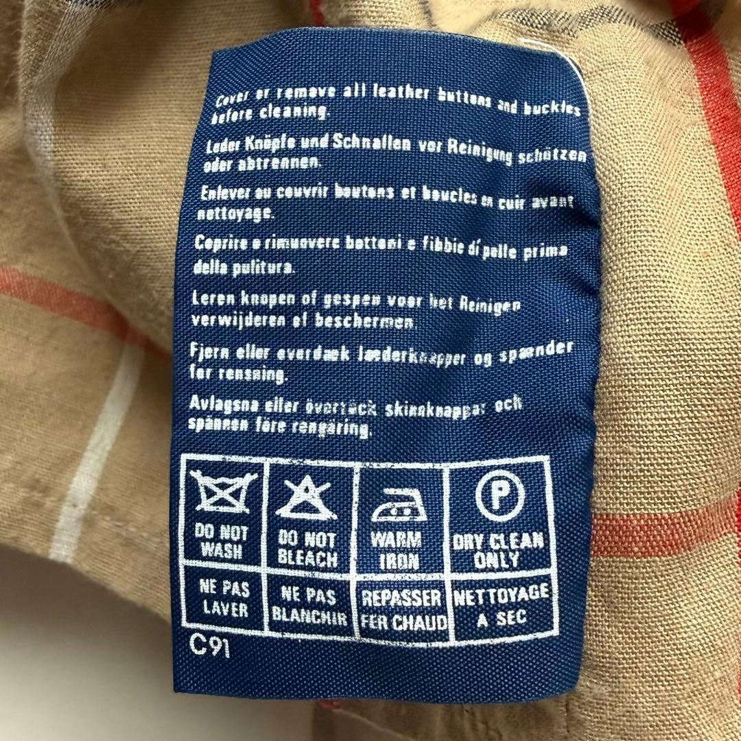 美品 着丈110バーバリー ベルト付 トレンチコート チェック ベージュ