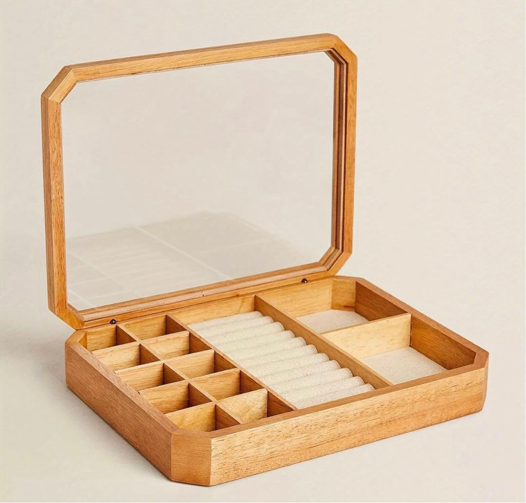 ジュエリーボックス　木製　アクセサリーケース ウッド コレクションケース