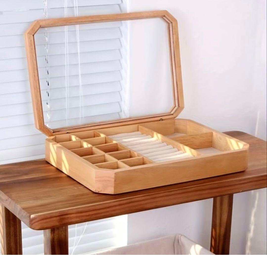 ジュエリーボックス　木製　アクセサリーケース ウッド コレクションケース