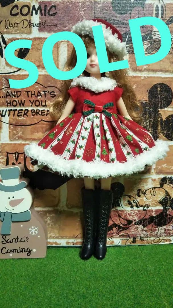 リカちゃん人形 洋服 ハンドメイド  クリスマス 2648