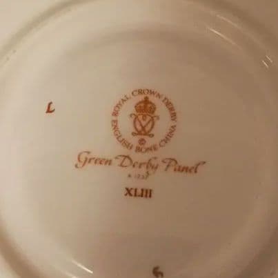 ロイヤルクラウンダービー パネル グリーン スープカップ＆ソーサー③④