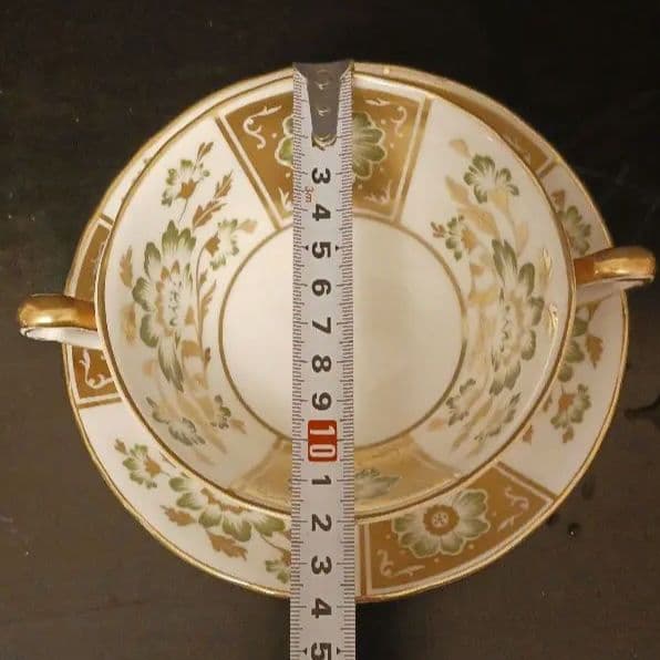 ロイヤルクラウンダービー パネル グリーン スープカップ＆ソーサー③④