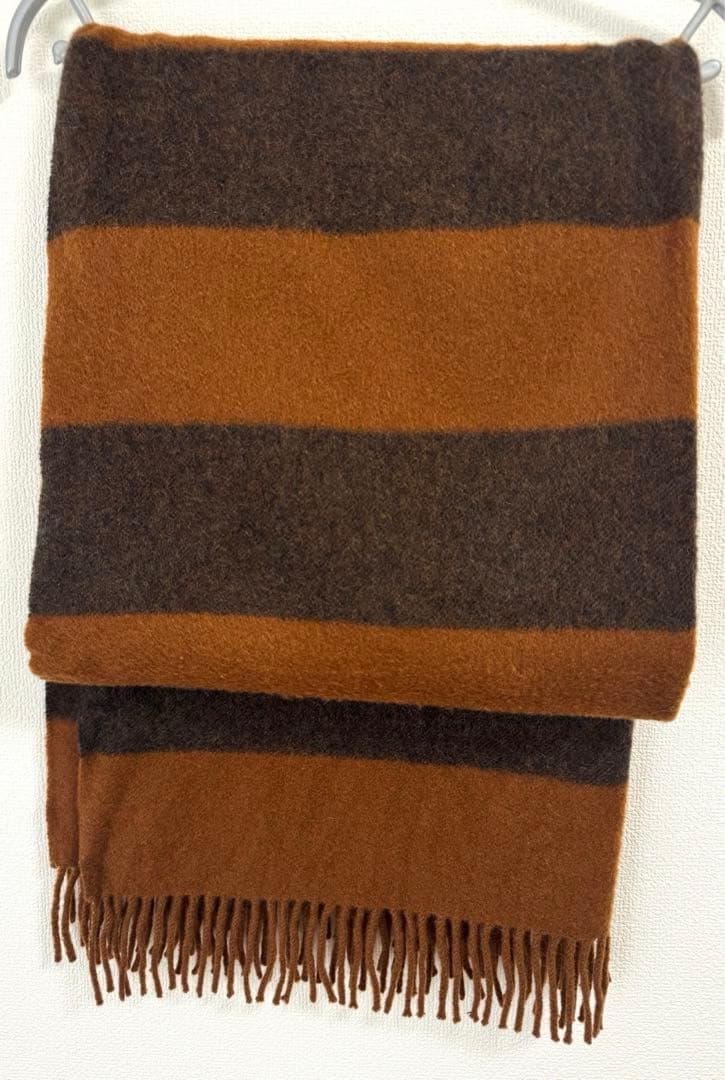 Joshua Ellis ボーダー　大判ストール　カシミヤ