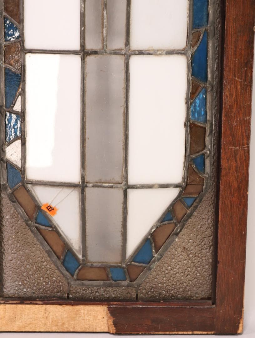 BK446　明治　大正　アンティーク　ステンドグラス　扉　ダイヤカットガラス