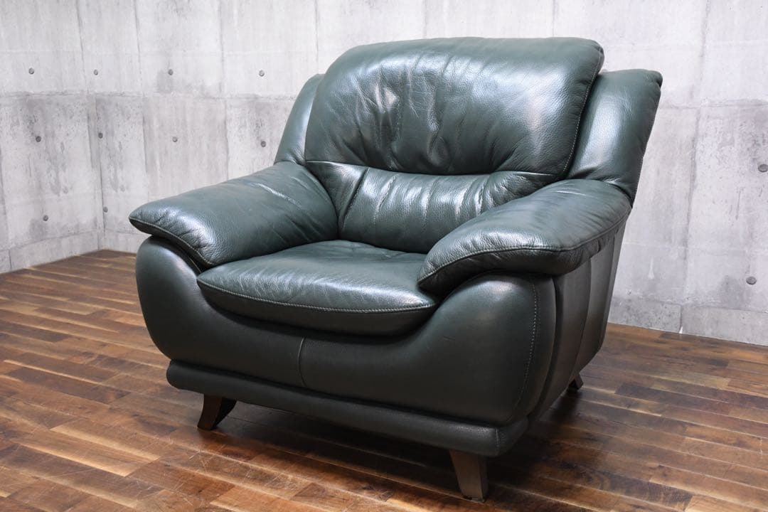 ECK100 IDC大塚家具 オースチン 1人掛けソファ レザー/総本革張り