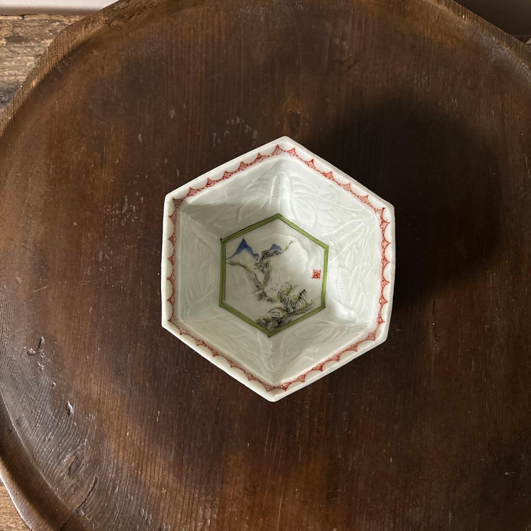 古伊万里　色絵鉢　1点　清朝　唐物　江戸時代　アンティーク　白磁　酒器　検:李朝