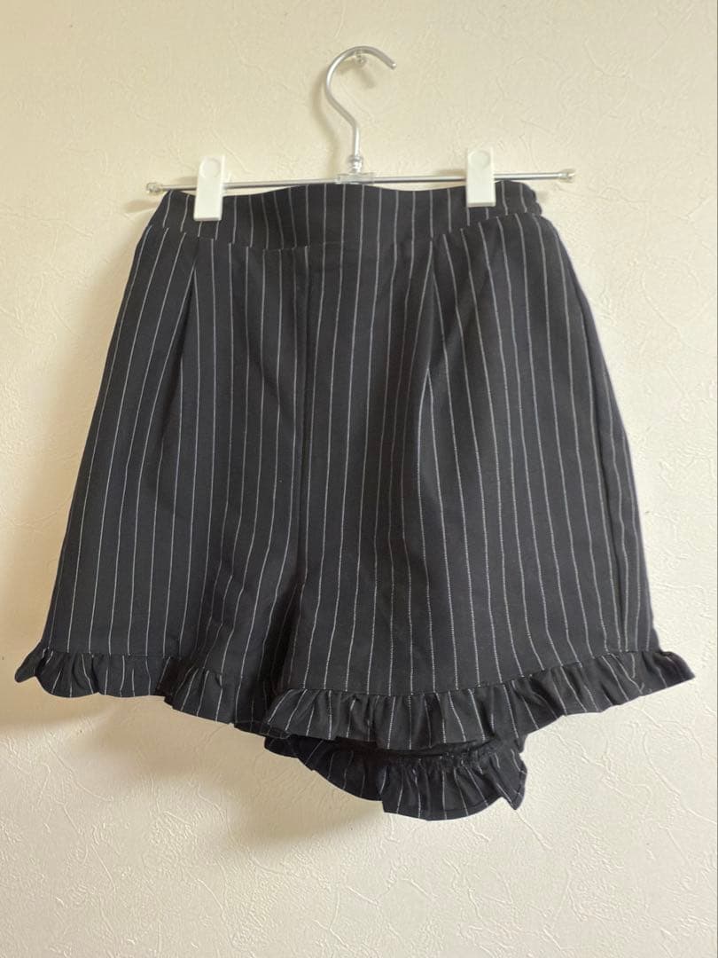 はしごリボンティアードセットアップ ブラックストライプ