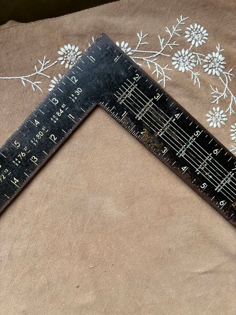 アンティーク　L字　スケール　ルーラー　定規LUDELL 建築家　大工　特大レア